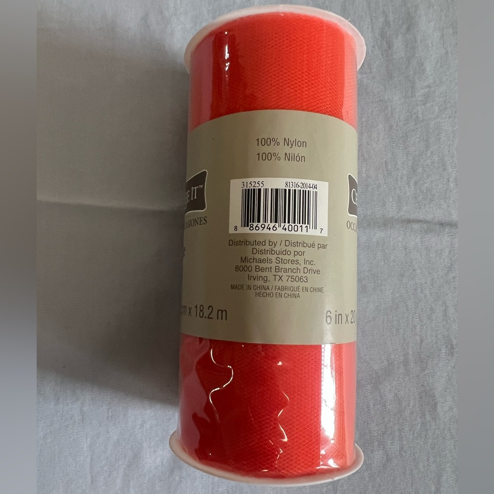 Celebrate It Orange Tulle Roll - Picture 2 of 3